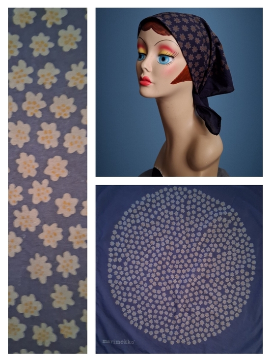 Marimekko Accessories - VTG Marimekko "Puketti" Floral Cotton Handkerchief Bandana Scarf